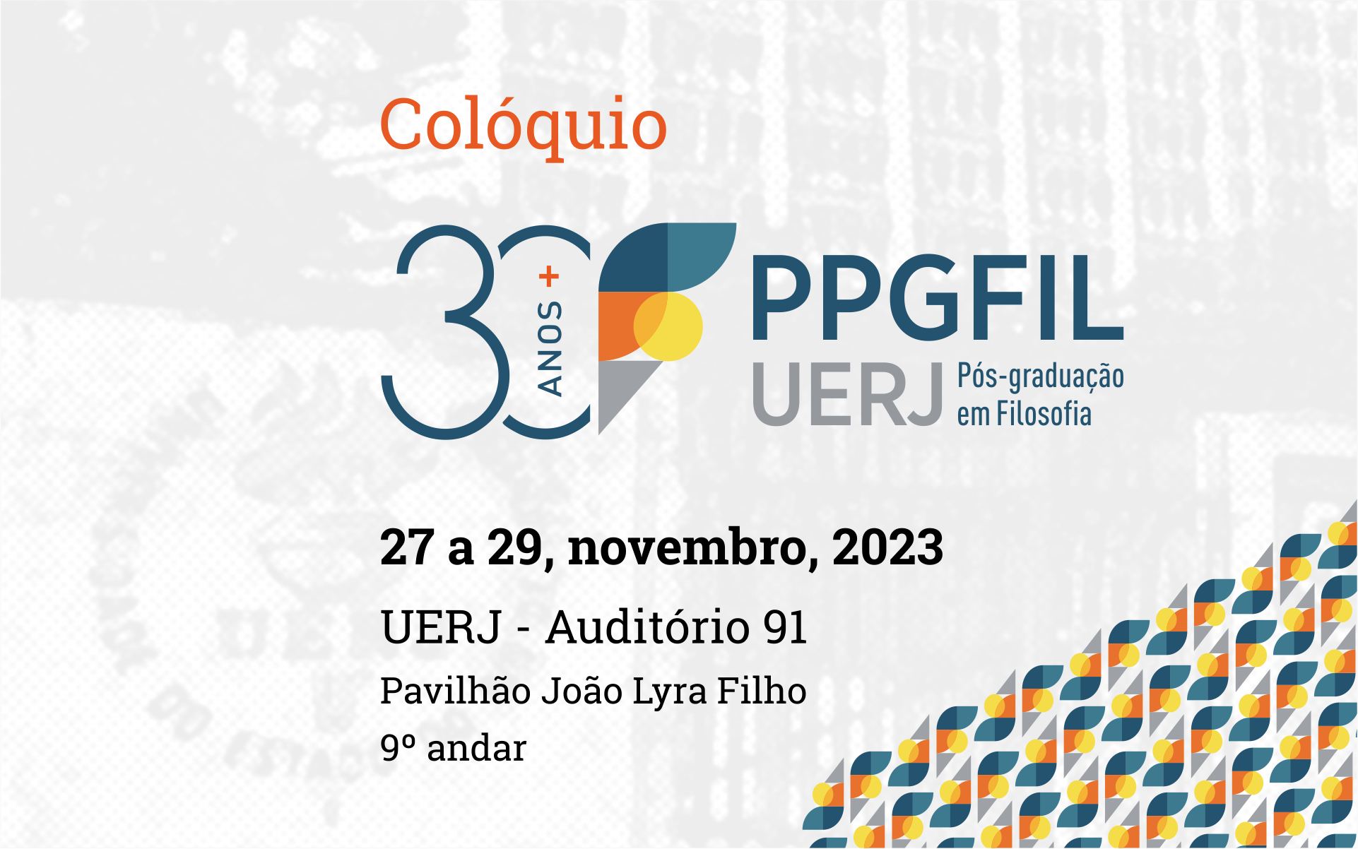 Banner - 30 anos do PPGFIL UERJ!